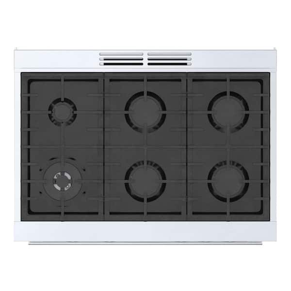 svamp transfusion vil beslutte Bosch 800 Series 36 in. 3.5 cu. ft. Industrial Style Gas Range with  6-Burners in Stainless Steel HGS8655UC - The Home Depot