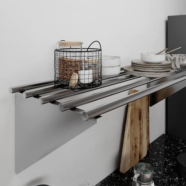 AmGood Stainless Steel Folding Wall Shelf 12 In. X 48 In. | NSF