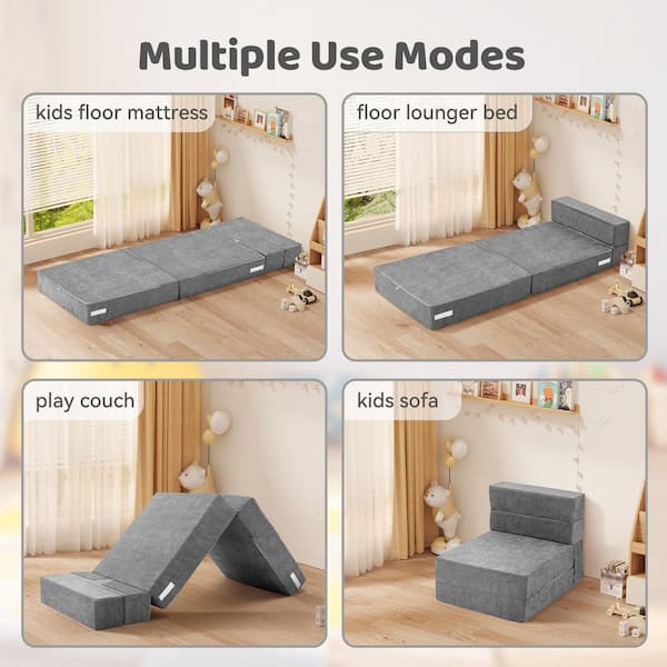 BOZTIY Folding Sofa Bed Floor Mattress For Kids, 3In1 Folding