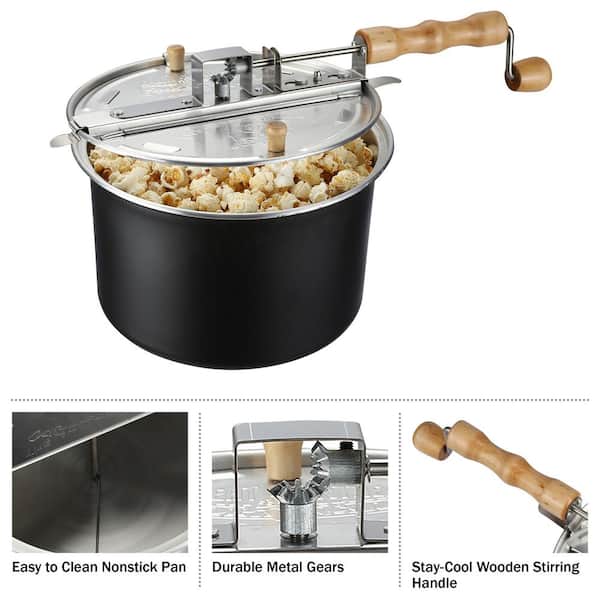GREAT NORTHERN 8 oz. Black Kettle, Warmer and 5 All-In-One Popcorn Packs  Lincoln Countertop Popcorn Machine - 3 Gal. Popcorn Popper 83-DT6037 - The  Home Depot