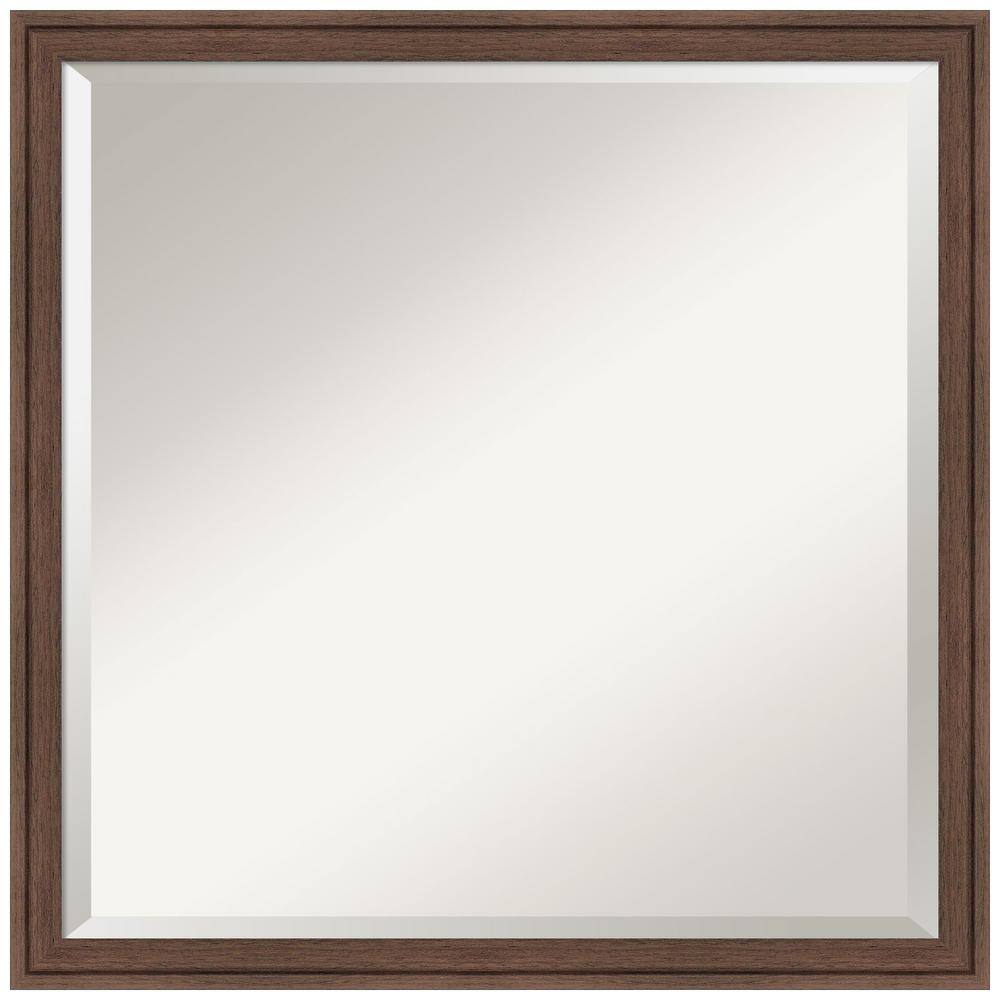 Florence Medium Brown Square Wood Framed Wall Mirror