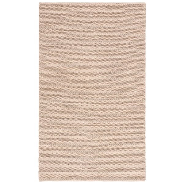 Natura 9 ft. x 12 ft. Beige Basket Striped Area Rug