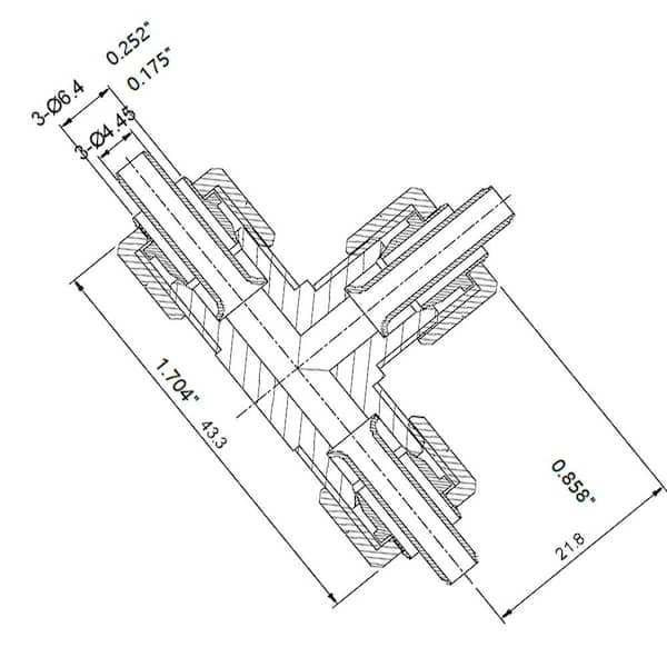 1/4 in. OD Compression Brass Tee Fitting