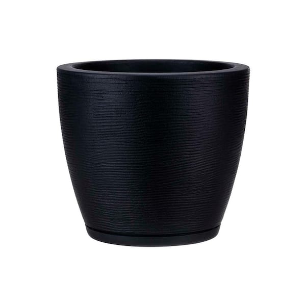 FLORIDIS Amsterdan Extra Small Black Plastic Resin Indoor and Outdoor Planter Bowl