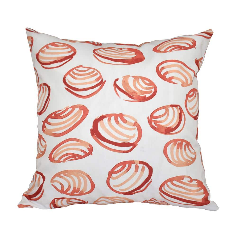 Clams Coral Geometric 16 in. x 16 in. Throw Pillow PGN472OR10-16 - The ...