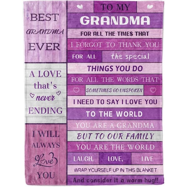 Afoxsos Pink Grandma Polyester Soft Flannel 60 in. x 50 in. Blanket-Mothers Day Birthday Gifts for Grandmas