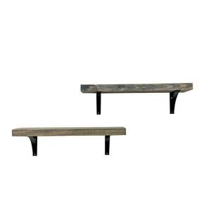 24 in. Gray Industrial Grace Simple Shelves (Set of 2)