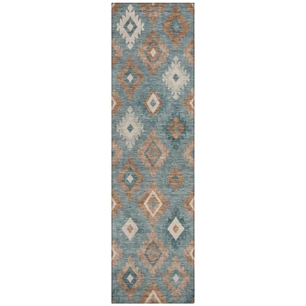 Chantille Machine Washable Indoor/Outdoor Abstract ACN2952 Teal 2 ft. x 7 ft. Runner Rug price history on PriceWatchPro