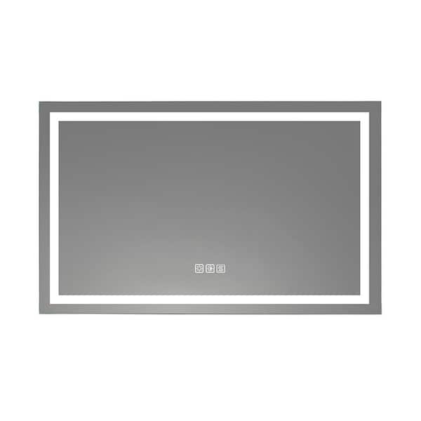 EPOWP 40 in. W x 24 in. H Rectangular Frameless 3-Color Temperature LED Light Wall-Mounted Bathroom Vanity Mirror