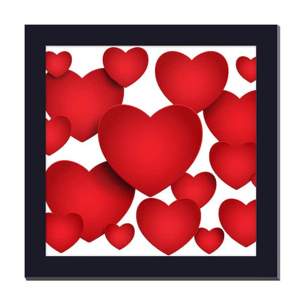Unbranded Gallery-Grade Forever Love Black Framed Acrylic Abstract Statement Wall Art 48 in. x 48 in.