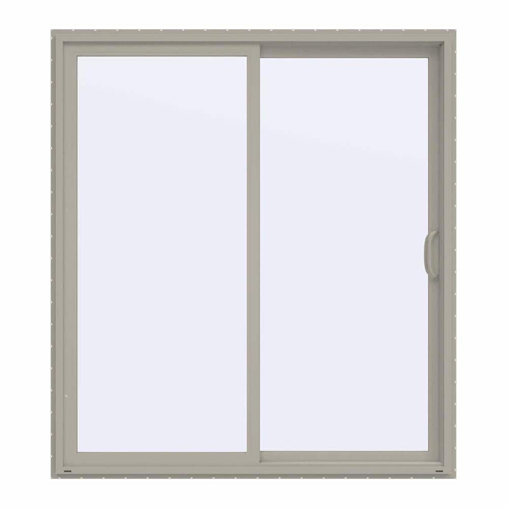 72 in. x 80 in. V-4500 Contemporary Desert Sand Vinyl Right-Hand Full Lite Sliding Patio Door -  JELD-WEN, THDJW155900250