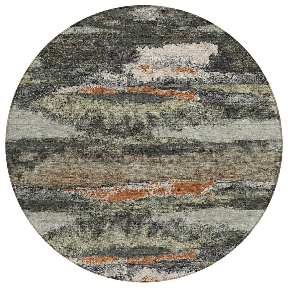 Chantille Machine Washable Indoor/Outdoor Abstract ACN942 Charcoal 8 ft. x 8 ft. Area Rug price history on PriceWatchPro