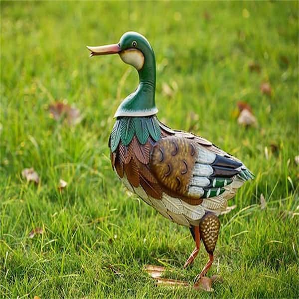 Metal Mallard Duck Decorations for Outdoor Decor, 16 in. Duck