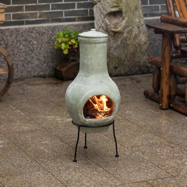 Vintiquewise Indoor And Outdoor Beige, Terracotta Fire Pit Chimney