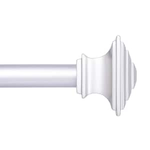 Mission 36 in. - 66 in. Adjustable Single Curtain Rod 3/4 in. Diameter in Satin Nickel with Square Finials