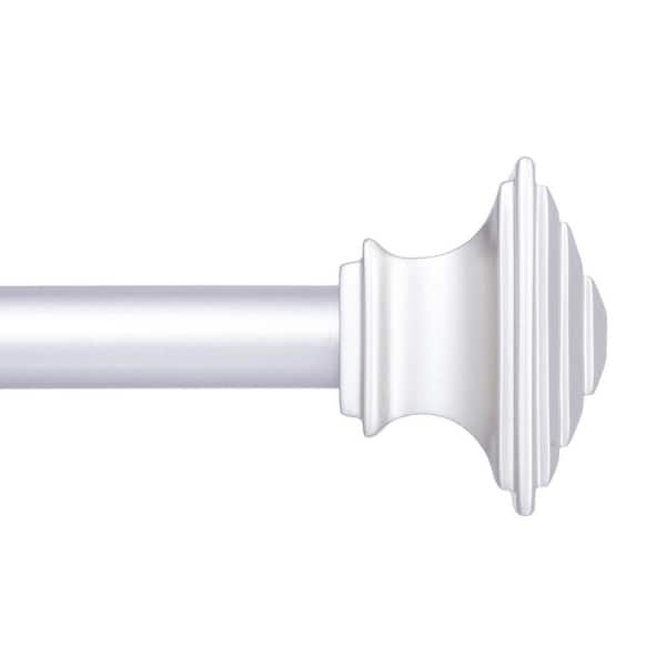 Kenney Mission 36 in. - 66 in. Adjustable Single Curtain Rod 3/4 in. Diameter in Satin Nickel with Square Finials
