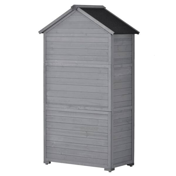 TIRAMISUBEST 2.95 ft. W x 1.9 ft. D Gray Garden Wood Lean-to