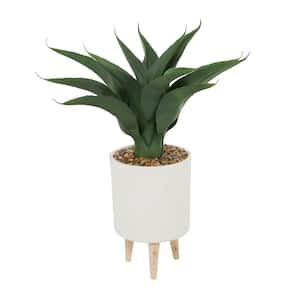 32 in. H Agave Artificial Plant with Realistic Leaves and White Ceramic Pot