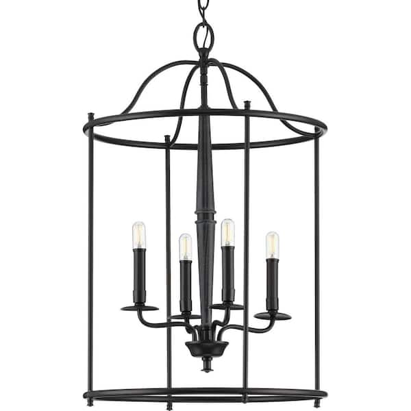Progress Lighting Durrell 4-Light Black Medium Foyer Pendant