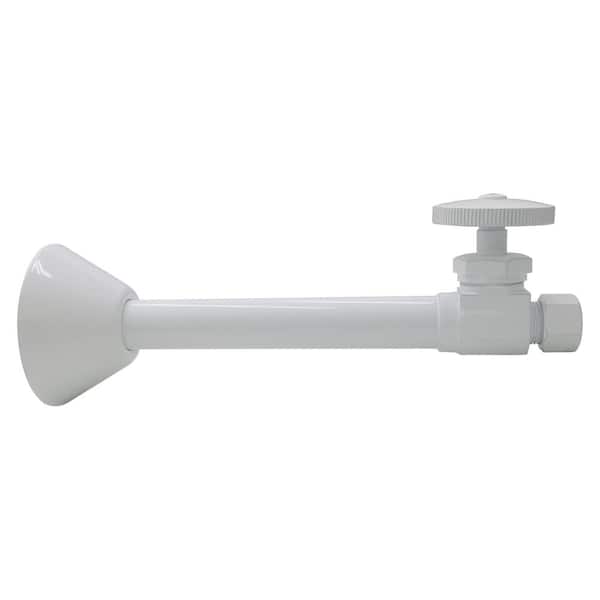 Westbrass 1/2 in. Copper Sweat x 3/8 in. O. D. Compression Outlet Angle Stop in White