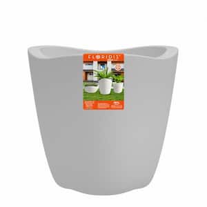 17 in. Tryas Large Gray Plastic Decorative Pot (17 in. D x 16.5 in. H)