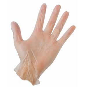 Clear 2.5 mil One Size Fits Most Disposable Vinyl Gloves (50-Count)