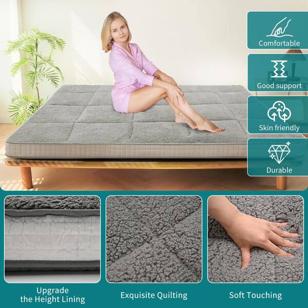 Matelas de sol japonais Sherpa matelas futon matelas tatami épais coussin chaud matelas pliable pour chambre à coucher, dortoir, camping, matelas épais (couleur : B : 150 x 200 cm