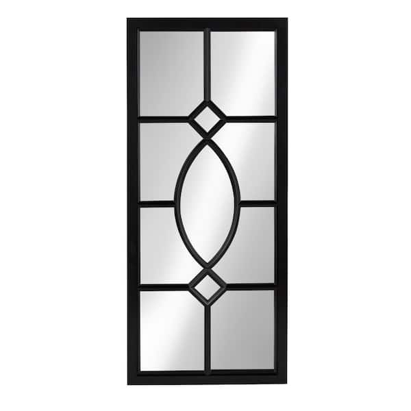 Kate and Laurel Medium Rectangle Black Contemporary Mirror (30 in. H x 13 in. W)