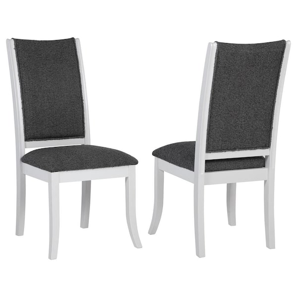 Coaster Judd Pearl White and Dark Grey Upholstered Solid Back Side Chair Set of 2