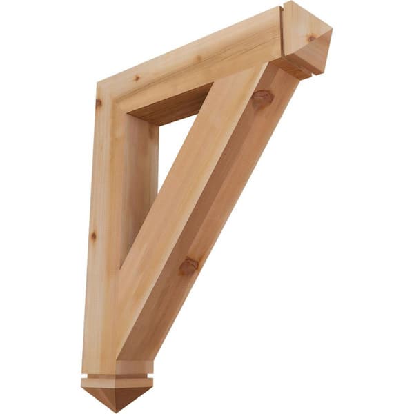 Ekena Millwork 5.5 in. x 42 in. x 34 in. Western Red Cedar Traditional Arts and Crafts Smooth Bracket