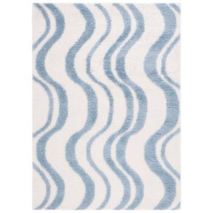 Norway Blue/Ivory 9 ft. x 12 ft. Abstract Striped Area Rug