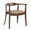 Furniture of America Shelun I Rich Walnut Fabric Upholstered Dining Chairs with Rounded Back and Arm Rest (Set of 2) IDF-30001WN-SC