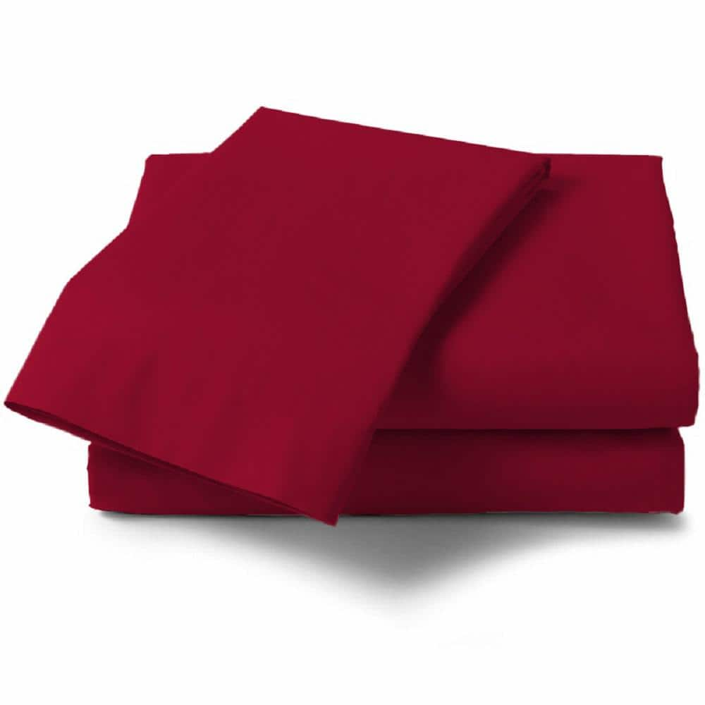 Context Queen Size Red Soft Wrinkle Microfiber Free Bed Sheet Set w/ Pillow Covers