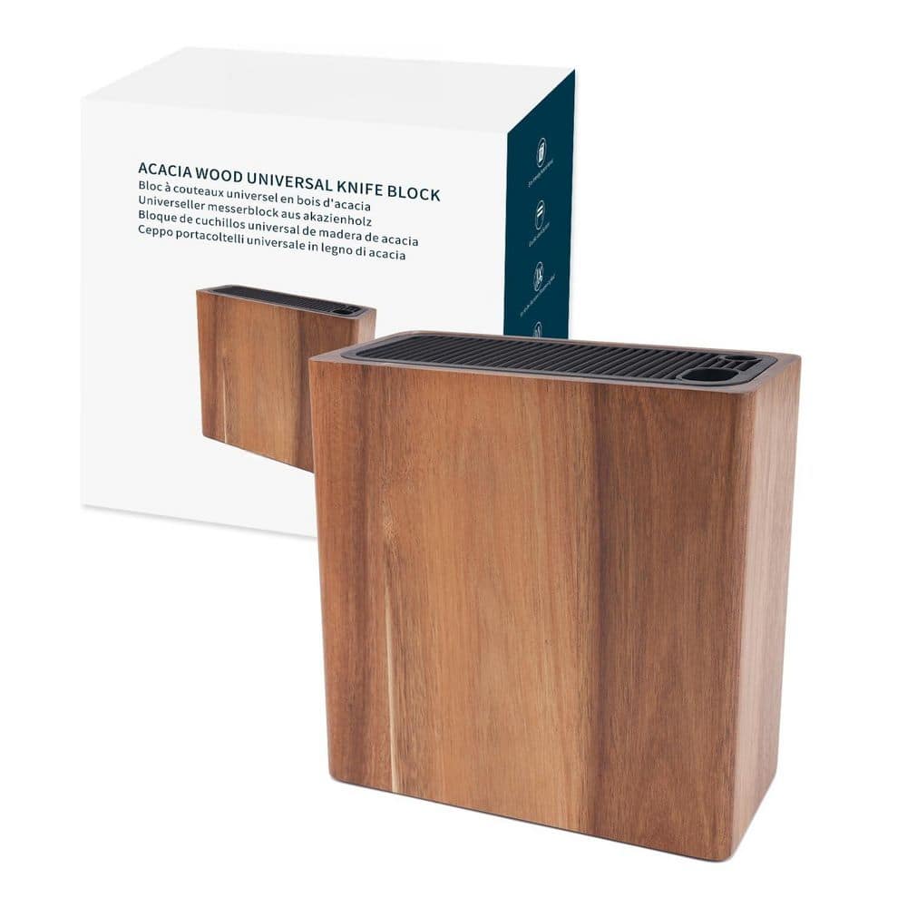 16-Knife Universal Acacia Wood Knife Block with Slots for Scissors and Sharpening Rod, Kitchen Knife Storage Stand price history on PriceWatchPro