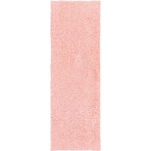 Marlow Pink 3 ft. x 8 ft. Soft Shaggy Faux Sheepskin Machine Washable Indoor Runner Rug