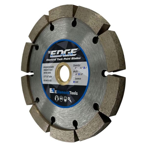 5 in. Mortar, Tuckpointing Rim, Single Blade, 3/8 in. Segment Width, Diamond Tuck Point Blade, 7/8 in. 5/8 in. Arbor