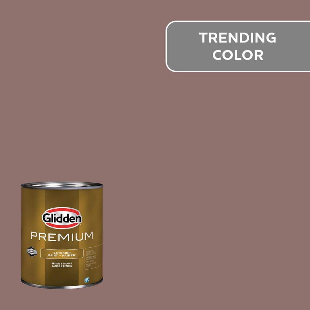 Glidden Premium 1 qt. PPG1054-6 Oakwood Brown Satin Exterior Latex