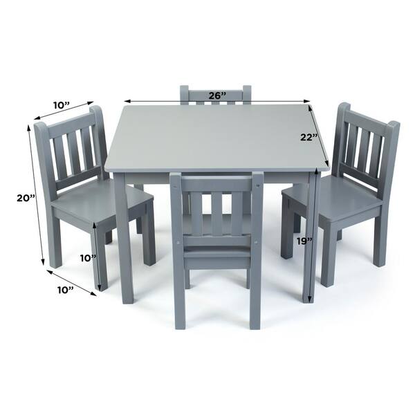 childrens grey wooden table and chairs