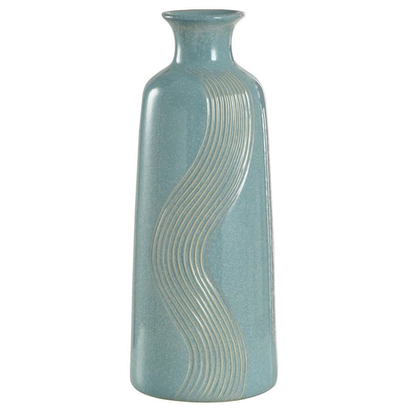 StyleCraft For Living Room Floor Blue Decorative Vase Ginger Jar 7.5 in.