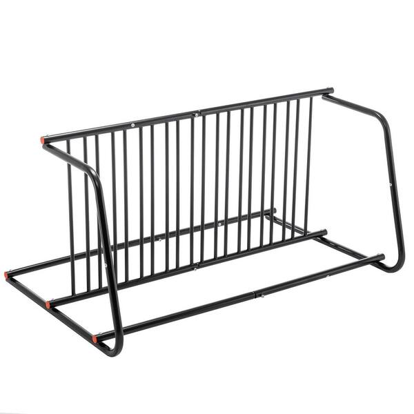 Jacquelina 60 in. W x 38.6 in. D Modern Black Metal 10-Bikes Double-Sided Freestanding Floor Grid Bike Rack