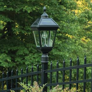 Imperial II Bulb 1-Light Black Resin LED Outdoor Solar Post Light with 3 in. Fitter