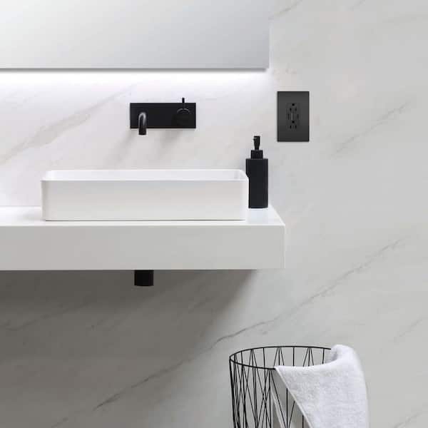 radiant 15 Amp 125-Volt Tamper Resistant Self-Test GFCI Duplex Outlet with Type A/C USB, Graphite