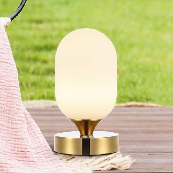 assistent Australische persoon vergeten JONATHAN Y Eli 8 in. Brass Gold/White Modern Minimalist Iron Rechargeable  Integrated LED Table Lamp JYL7111C - The Home Depot