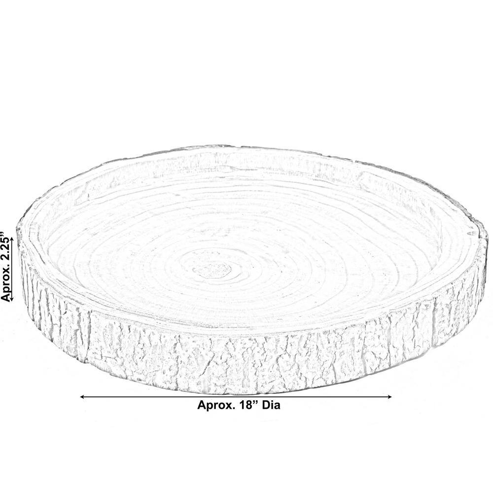 Rustic Paulownia Wood Tree Bark 18" Display Tray