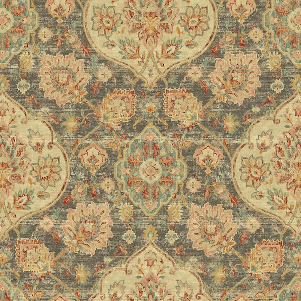 Caspian Smoke Floral Vinyl Peel and Stick Wallpaper Roll ( Covers 30.75 sq. ft. )