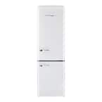 Classic Retro 21.6 in. 8.7 cu. ft. Retro Bottom Freezer Refrigerator in Marshmallow White, ENERGY STAR