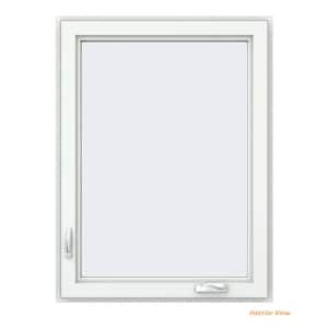 36 in. x 48 in. V-4500 Series Black Exterior/White Interior FiniShield Vinyl Left-Handed Casement Window w/Mesh Screen