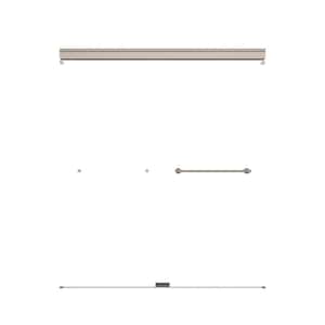 Rory 48 in. to 60 in. W x 5 in. D Traditional Semi Frameless Sliding Shower/Tub Hardware Assembly Kit in Nickel