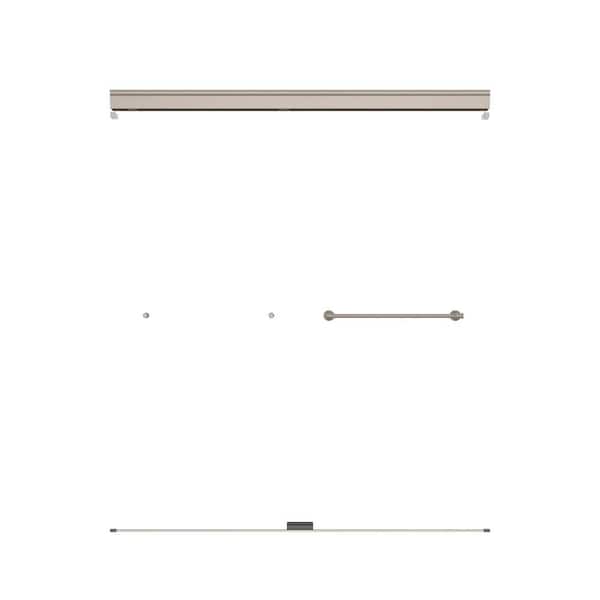 Rory 48 in. to 60 in. W x 5 in. D Traditional Semi Frameless Sliding Shower/Tub Hardware Assembly Kit in Nickel
