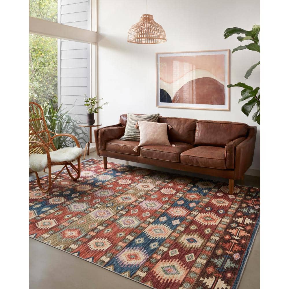 Fiesta Multi Southwestern Polyester Runner Rug 2'-6" x 7'-6"